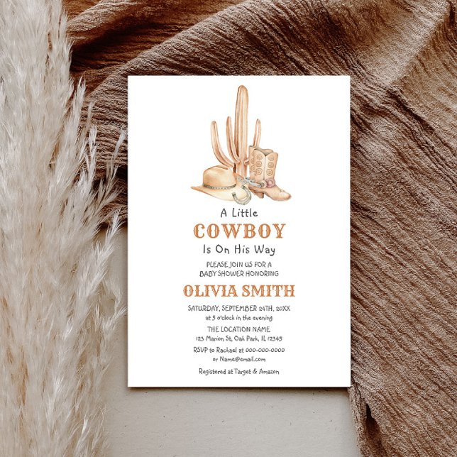 Cowboy Baby Shower Invitation Template (Creator Uploaded)