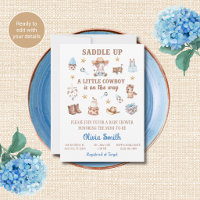 Cowboy Baby Shower Invitations Saddle Up