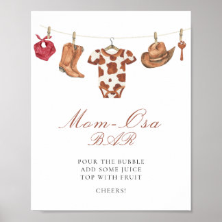 Cowboy baby shower - Mimosa bar Poster