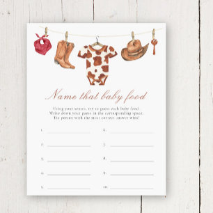 Cowboy baby shower - Name that baby food