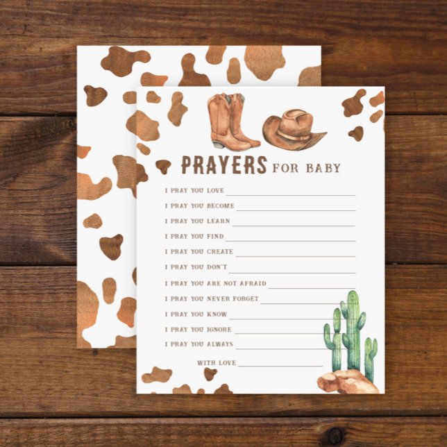 Cowboy baby shower - Party game | prayers for baby (Creator Uploaded)