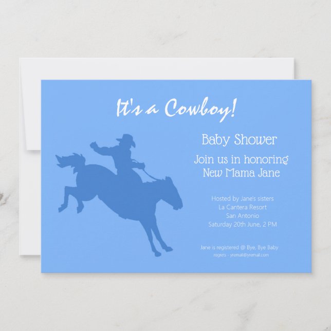 Cowboy Baby Shower Party Invitation (Front)