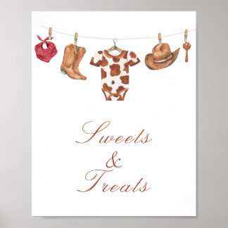 Cowboy baby shower - Sweets & Treats Poster