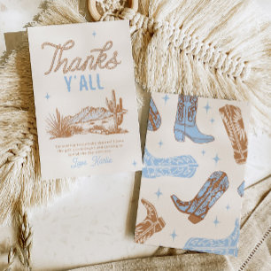 Cowboy Baby Shower Thank You Cards