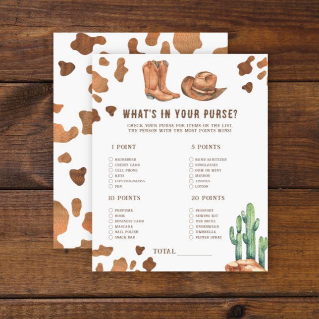 Cowboy Baby Shower - What's in your purse? (Creator Uploaded)