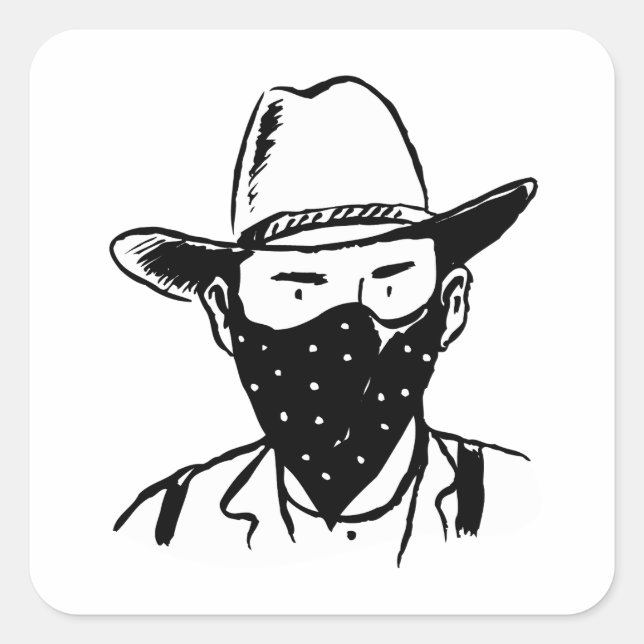 Cowboy Bandit Square Sticker (Front)