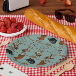 Cowboy Barn Party Paper Plate