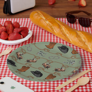 Cowboy Barn Party  Paper Plate