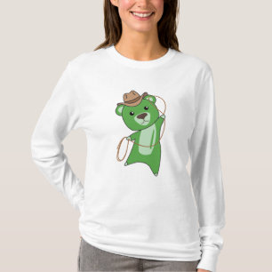 Cowboy Bear Teddy Bear Western green T-Shirt