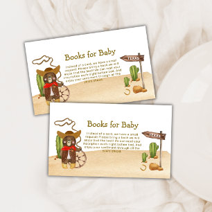 Cowboy Bear Western Rodeo Books For Baby Shower Enclosure Card