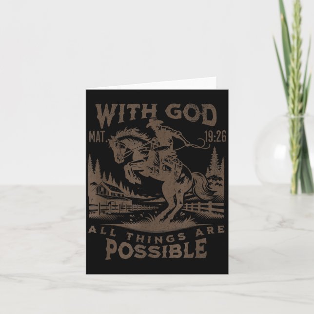 Cowboy Bible Scripture Verse Western Jesus For Men Card (Front)