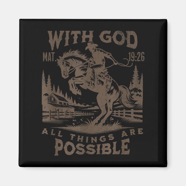 Cowboy Bible Scripture Verse Western Jesus For Men Magnet (Front)