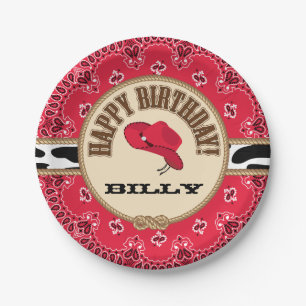 Cowboy Birthday, Customisable Plates