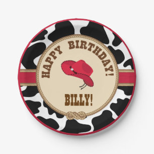 Cowboy Birthday, Customisable Plates