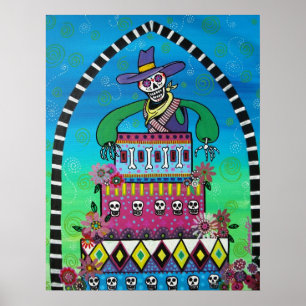 cowboy birthday day of the dead poster