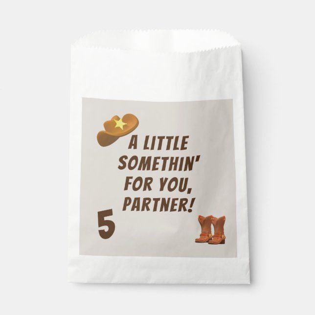 Cowboy Birthday  Favour Bags (Front)