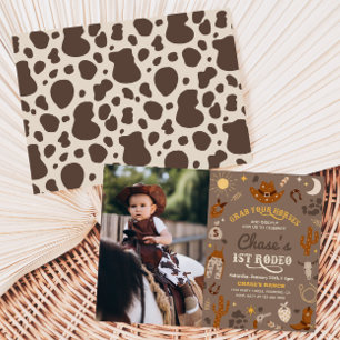 Cowboy Birthday Invitation   1st Rodeo Invitation