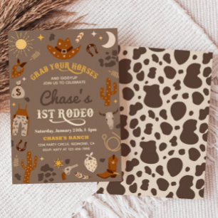 Cowboy Birthday Invitation   1st Rodeo Invitation