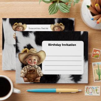 Cowboy Birthday Invitation Envelope
