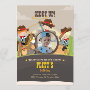 Cowboy Birthday Invitation Ranch Party