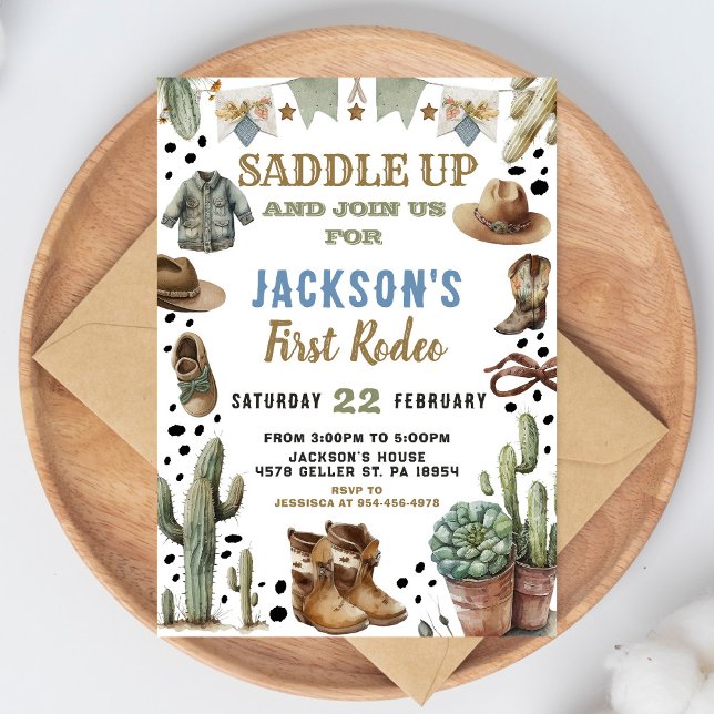 Cowboy Birthday Invitation Western Theme Invite (Creator Uploaded)