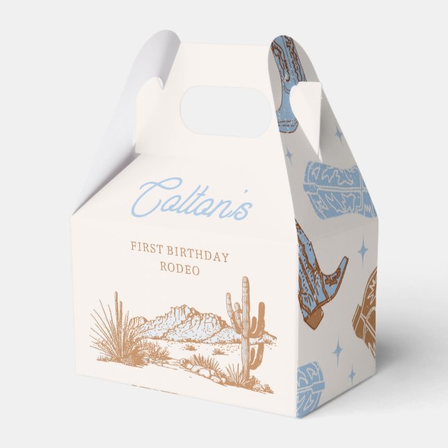 Cowboy Birthday Party Favour Boxes (Front Side)