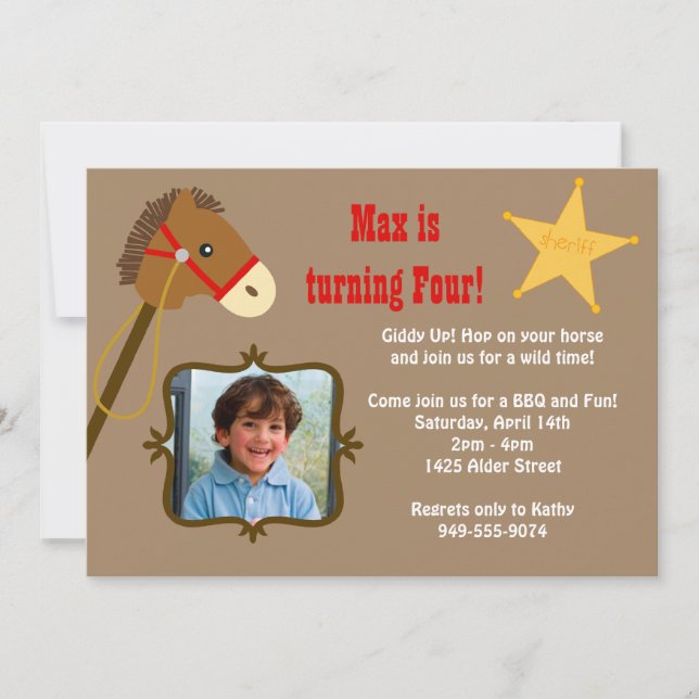 Cowboy Birthday Party Invitation (Front)