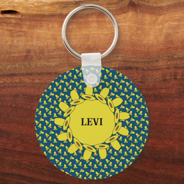 Cowboy Birthday Party  Key Ring (Front)