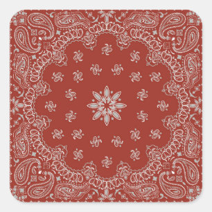 Cowboy Birthday Party Red Bandana Square Sticker