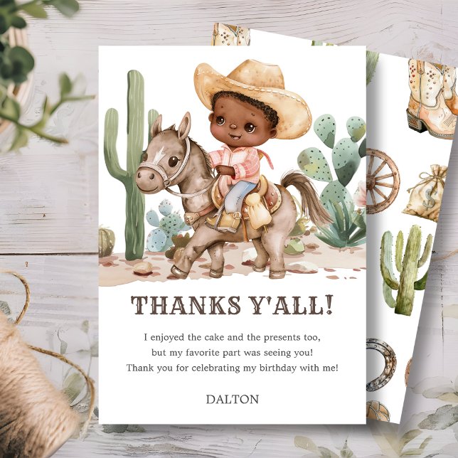 Cowboy Birthday Party Thank You Card (Creator Uploaded)