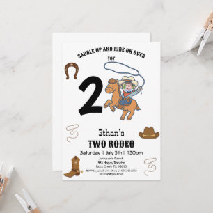 CowBoy Birthday Rodeo Party Invitation