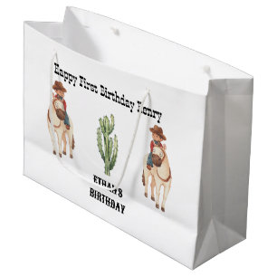 Cowboy Birthday Rodeo Party Large Gift Bag