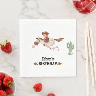 Cowboy Birthday Rodeo Party Napkin