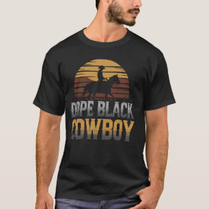 Cowboy Black African American Horse Rider Rodeo Ra T-Shirt