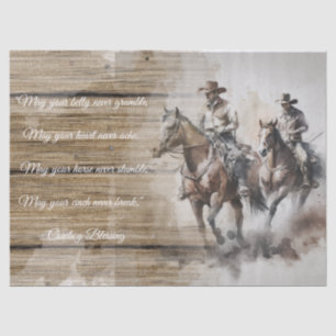 Cowboy Blessing Horses Tissue Paper