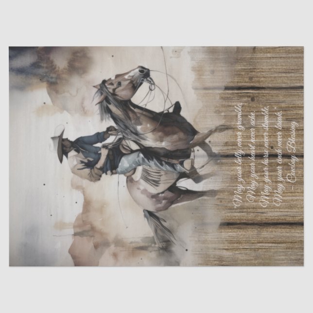 Cowboy Blessing Western Man Horse Tissue Paper (Front)
