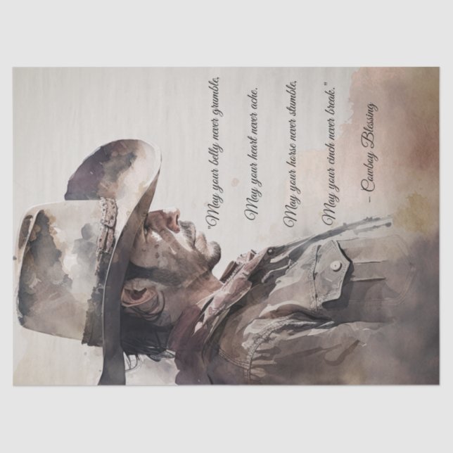 Cowboy Blessing Western Man Tissue Paper (Front)