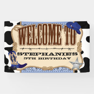 Cowboy, Blue Birthday, Welcome Banner
