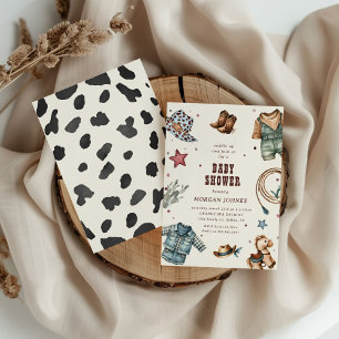 Cowboy Blue Western Rodeo Baby Shower Invitation
