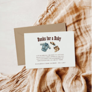 Cowboy Blue Western Rodeo Books for Baby Enclosure Card