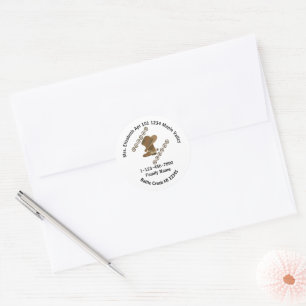 Cowboy Boot and Hat Off Family Home Address Classic Round Sticker