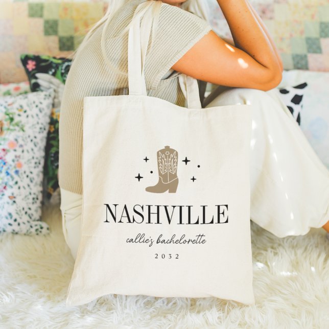 Cowboy Boot Bachelorette Party Tote Bag (Creator Uploaded)