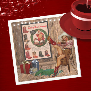 Cowboy Boot Christmas Napkin