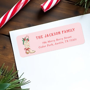 Cowboy Boot Country Christmas Return Address