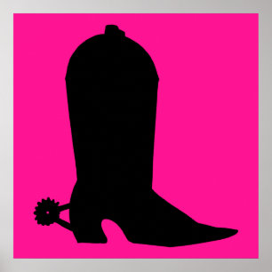 Cowboy Boot Silhouette Poster