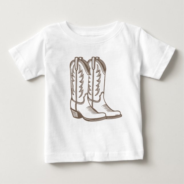 Cowboy Boot Sketch Tee Shirt for kids (Front)