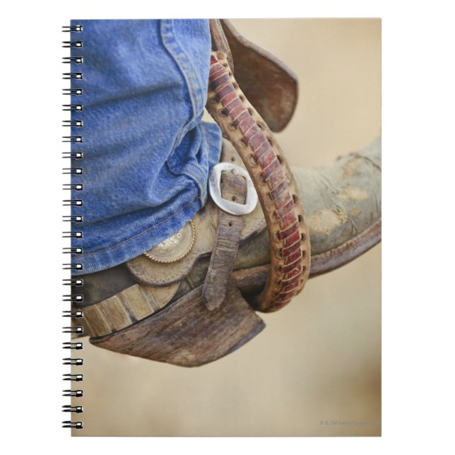 Cowboy boot with spur 2 spiral notebook (Front)