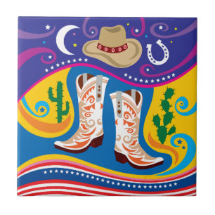 Cowboy Boots and Desert Stars Tile