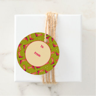 Cowboy boots and Flowers Favour Tags