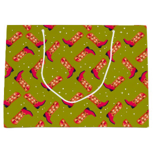 Cowboy boots and Flowers Large Gift Bag